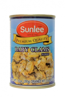 C710SL10 Sunlee Canned Baby Clams in Brine 24x10 oz (283g)