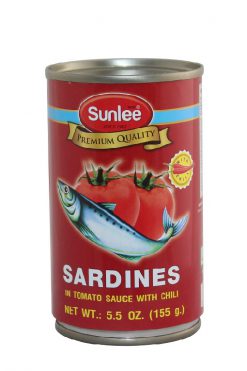 C701SL02 Sunlee Sardines in Tomato Sauce with Chili (Jitney Can)  48x5.5 oz (155g)