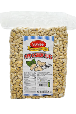E725SL05 Sunlee Raw Cashew Nuts (WW320) 4x5 lb (2.26 kg)