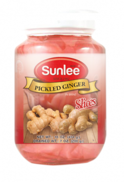 D340BD516 Sunlee Ginger (Slices) in Brine (Pink color) (24x16 oz)