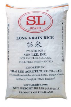 A120SL99 Sunlee Long Grain White Rice 1 x 100 lb