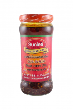 D570SL11 Sunlee Fried Crispy Chili with Peanut in Oil 24x11.25 oz (320 g)