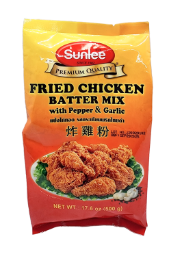 E106SL417 Sunlee Fried Chicken Batter Mix with Pepper and Garlic 20x17.6 oz (500 g)