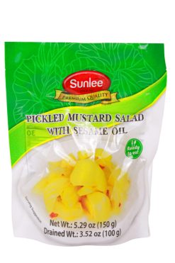 E350SL305 Sunlee Pickled Mustard Salad with Sesame Oil 24 x 5.29 oz