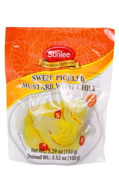 E350SL205 Sunlee Sweet Pickled Mustard with Chili 24 x 5.29 oz