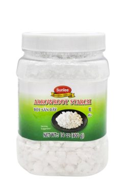 E107SL14 Sunlee Arrowroot Starch (plastic square shape) 14 oz (400 g) x 12 jars