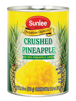 C244SL020  Sunlee Crushed Pineapple in 100% Pineapple Juice 20 oz x 24 cans